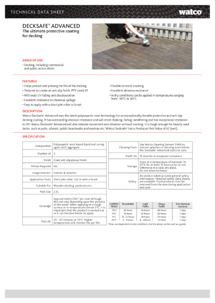 Data Sheet: Decksafe Advanced