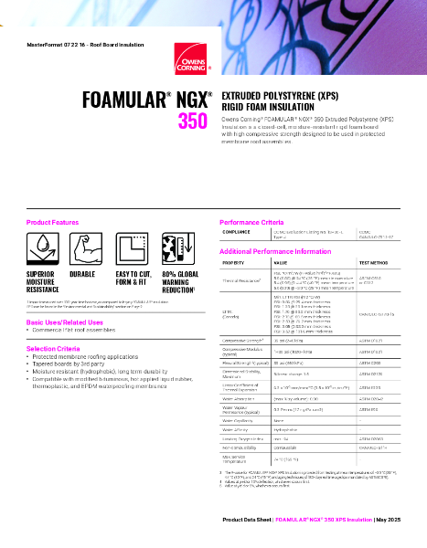 Foamular XPS 350 Insulation Data Sheet