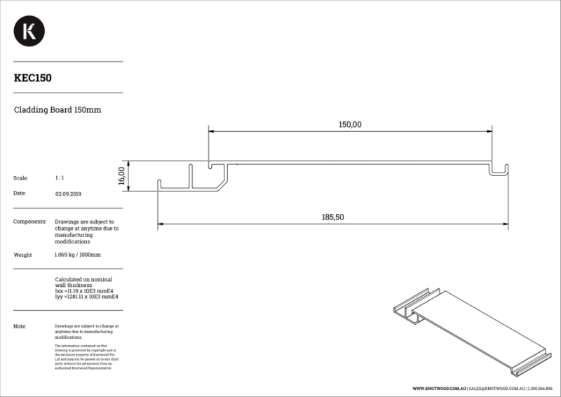 KEC150LW Cladding Board 150 mm