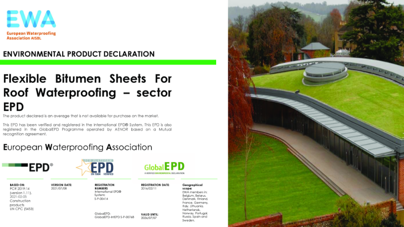 Flexible Bitumen Sheets For
Roof Waterproofing – sector
EPD