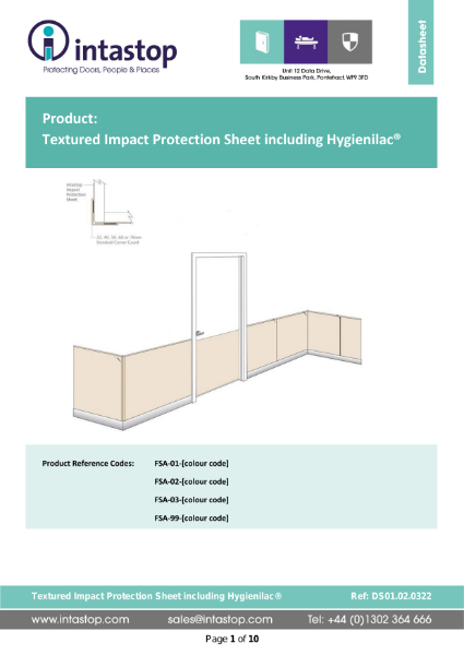 Data Sheet - Textured Sheet inc. Hygienilac