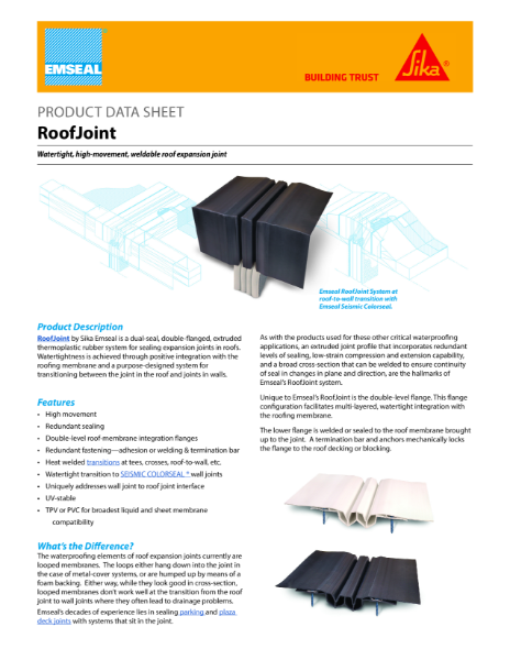 Emseal RoofJoint PDS - Roof Expansion Joint