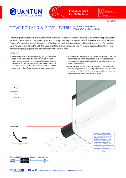 Wet Rooms Vinyl Accessories Installation Guide & Detailing Data Sheet 2025