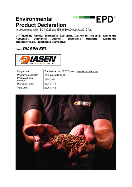 Diasen Acoustix Plus Environmental Product Declaration (EPD)
