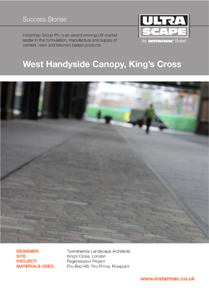 Ultrascape BS 7533 Mortar Paving System used at King's Cross