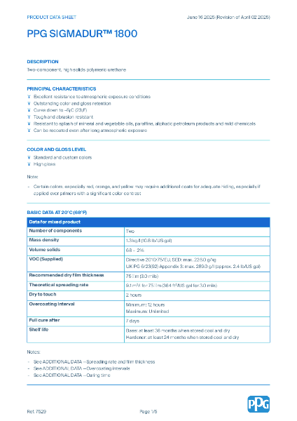 PPG SIGMADUR™ 1800