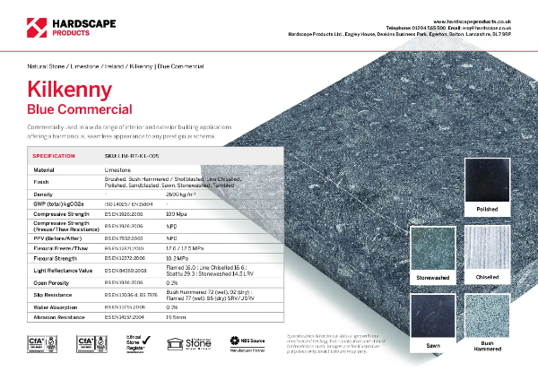 Kilkenny Blue Commercial Hardscape Datasheet