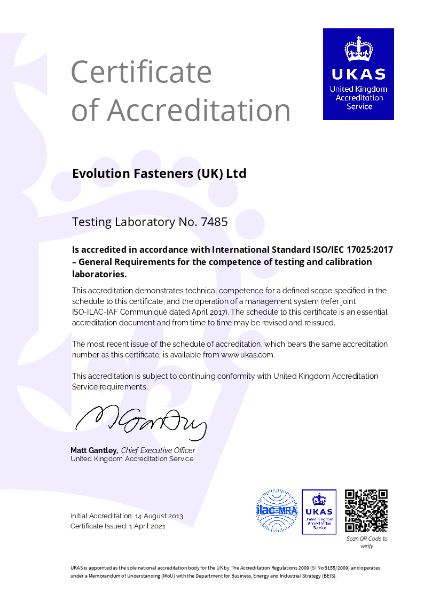 ISO 17025 Certificate