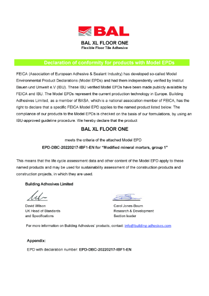 Environmental Product Declaration - BAL XL Floor One