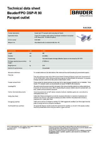 BauderFPO DSP-R 90 Parapet Outlet