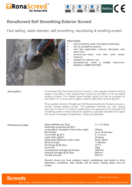 RonaScreed Self Smoothing Exterior Screed