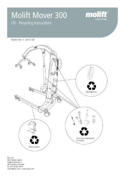 Molift Mover 300 recycling instructions