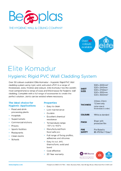 Elite Komadur Product Leaflet