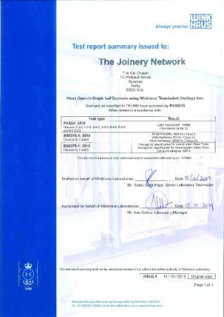 TR1866 OTD Joinery - RESULT SUMMARY