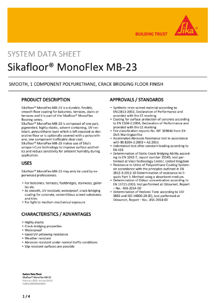 System Data Sheet - Sikafloor MonoFlex MB-23