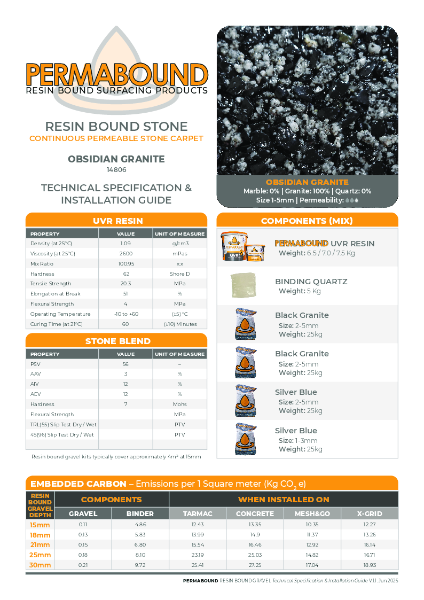 Obsidian Granite_14806_Resin_Bound_Stone_TDS_PERMABOUND