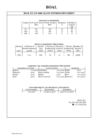 BOAL Product datasheet EN AW 6060