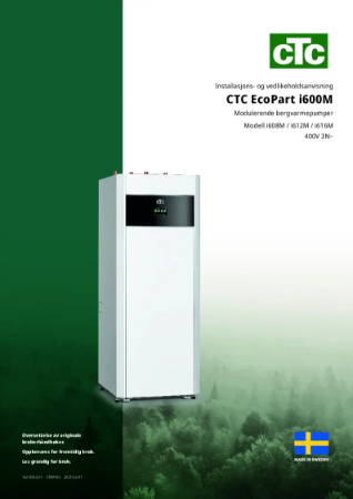 CTC EcoPart i600M Manual