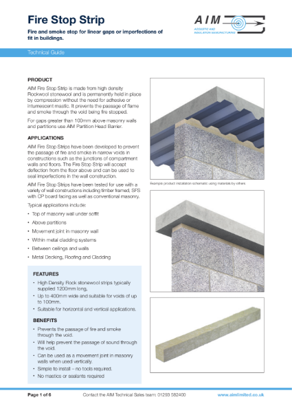 AIM Fire Stop Strip Technical Guide 2022 | AIM | NBS Source