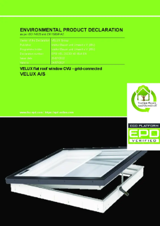EPD-VEL-20220140-IBJ1-EN VELUX flat roof window CVU - grid-connected ...