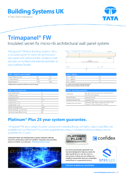 Trimapanel FW Data Sheet