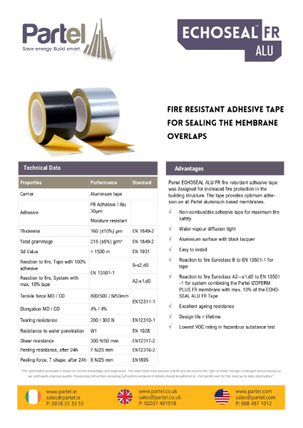 ECHOSEAL ALU FR Technical Data Sheet