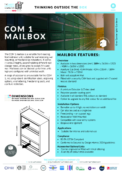 COM 1 Mailbox Datasheet