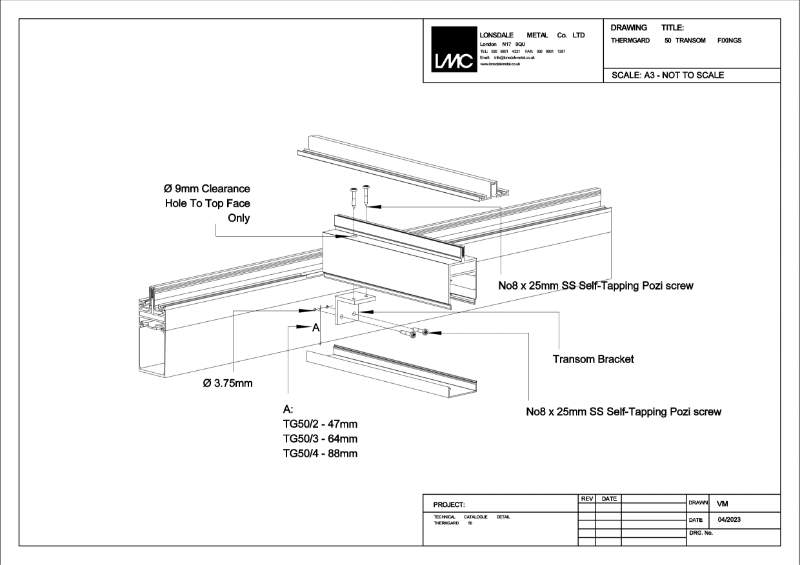 TG50 System - Intermediate transom details