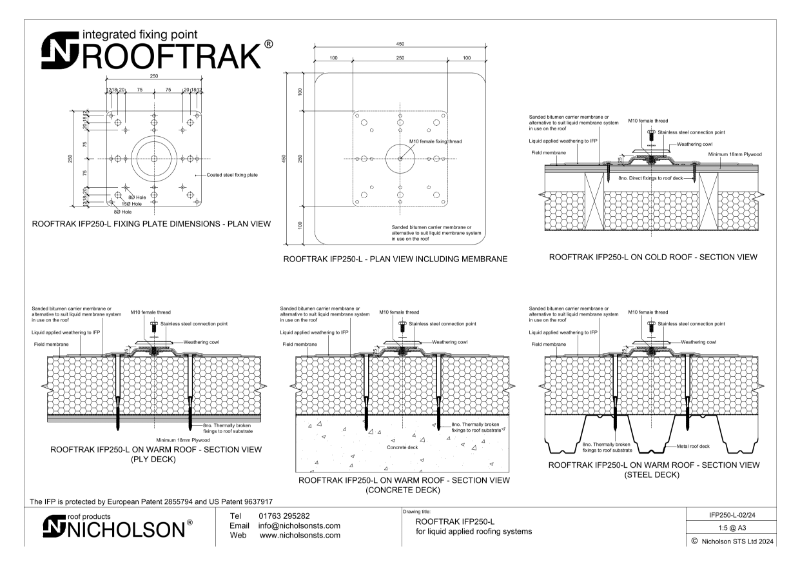 ROOFTRAK IFP250 for Liquid Applied Roofing – Product Data Sheet