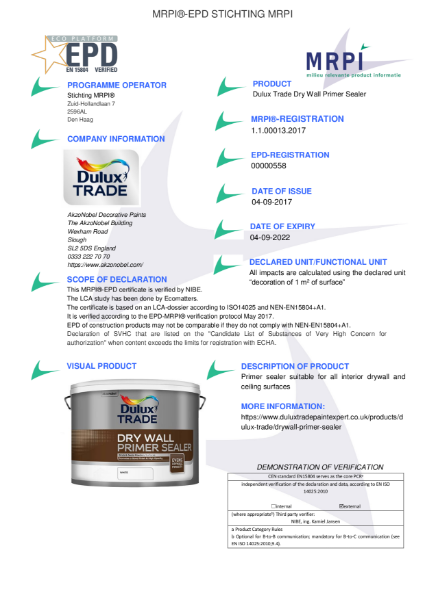 13 MRPI EPD Dry Wall Primer Sealer DEF