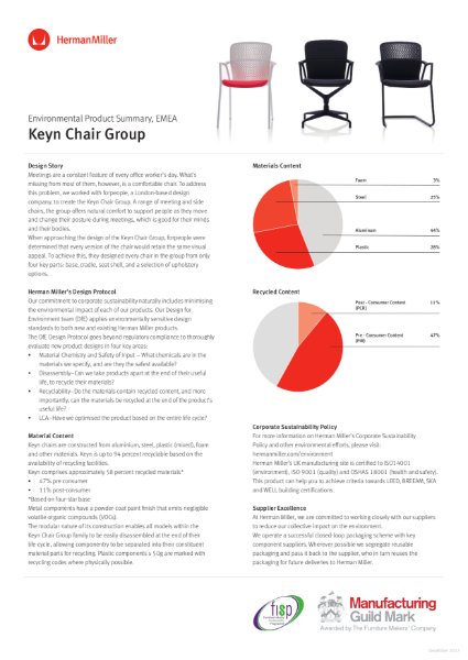 Keyn Chair - Environmental Product Summary