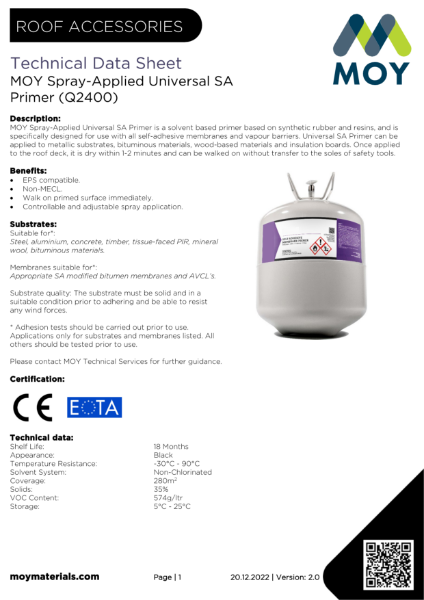 MOY Spray-Applied SA Universal Primer (Q2400)