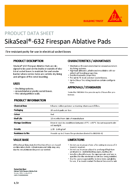 SikaSeal®-632 Firespan Ablative Pads