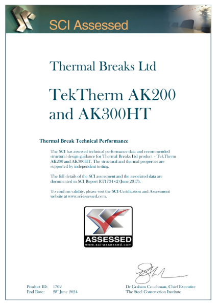 TekTherm™ SCI Assessed Certificate