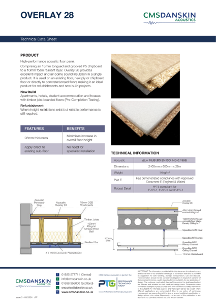 Acoustics Overlay 28 - Technical Data Sheet