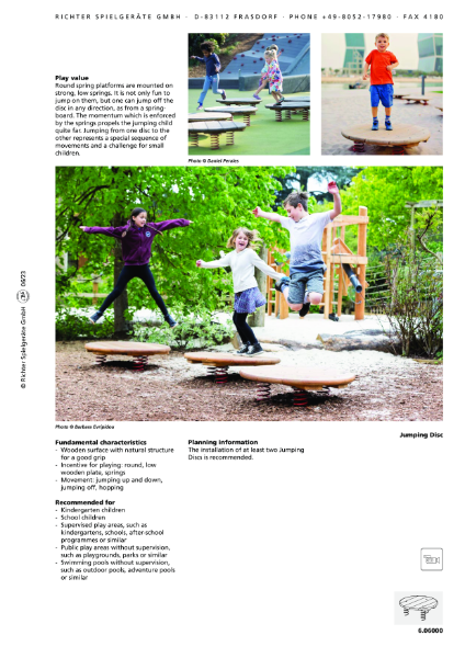 Timberplay Balancing Equipment - Jumping Disc - Datasheet