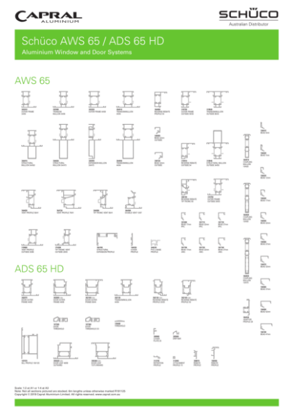 Extrusion Wall Chart Schuco AWS ADS 65