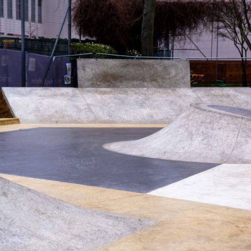 Coloured concrete for skate park redevelopment