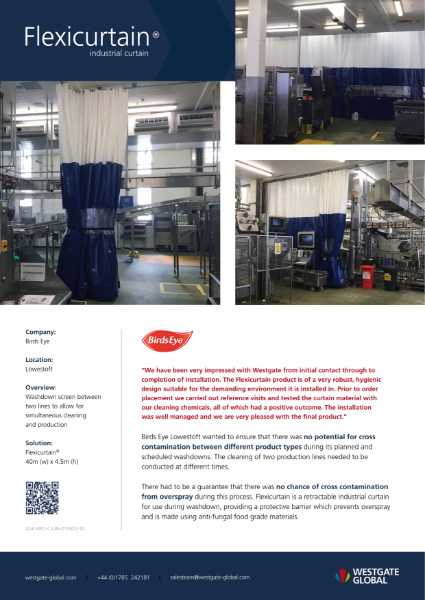 Flexicurtain Case Study - Birds Eye (F&B Factory)