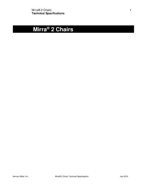 Mirra 2 Chair - Technical Specification