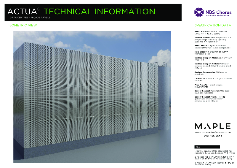 Maple Facades_Actua® Facade Panels Data Centres Technical Information
