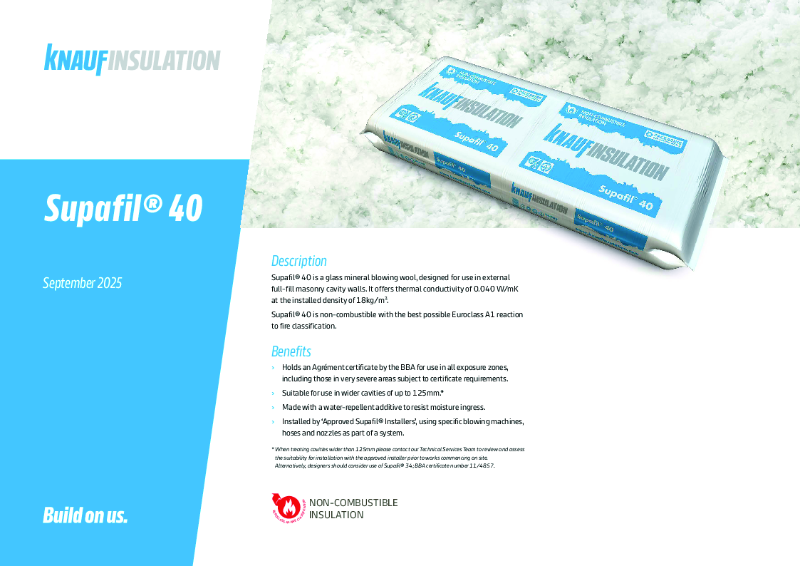 Knauf Insulation Supafil® 40 - Product Datasheet