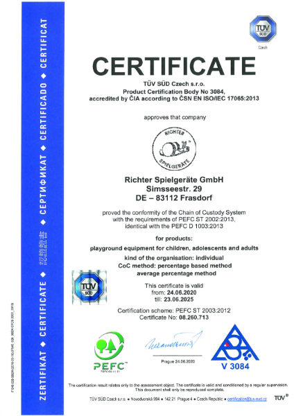 Timberplay PEFC Certificate