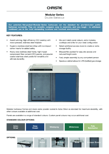 Christie Barbeque - Double Barbecue - Datasheet