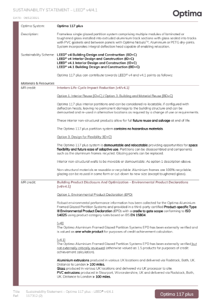 117312 (2) - LEED v4 - Optima 117 Plus