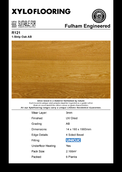 Xylo Flooring - R121 Data Sheet