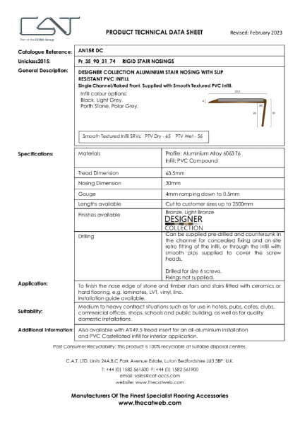 AN15R DC with Smooth Textured PVC TDS
