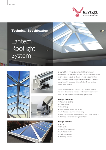 Datasheet Kestrel Lantern Rooflight System