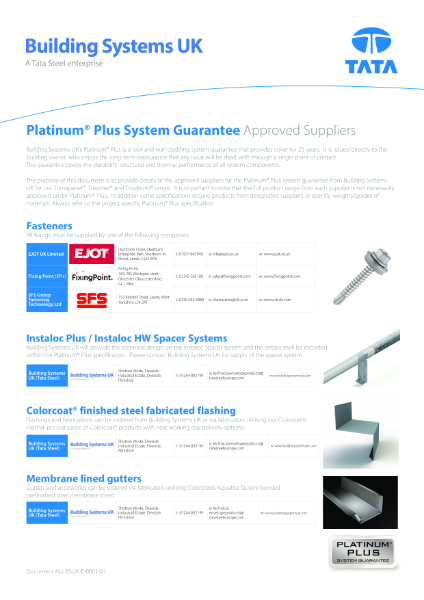 Platinum® Plus Approved Suppliers