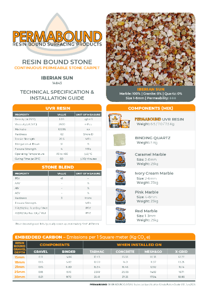 Iberian Sun_14845_Resin_Bound_Stone_TDS_PERMABOUND